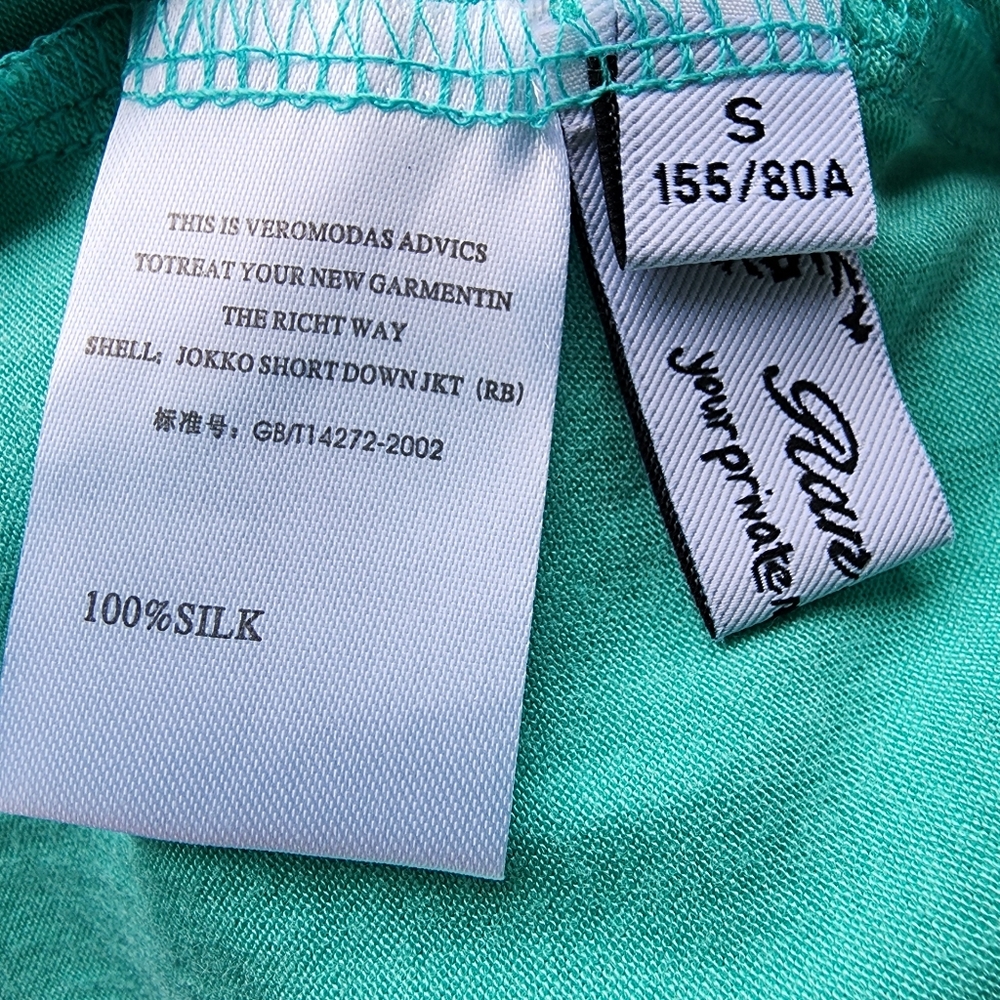 EUC  100% SILK TURQUOISE MAXI DRESS WITH JEWEL EMBELLISHMENTS - SIZE SMALL - Picture 9 of 10